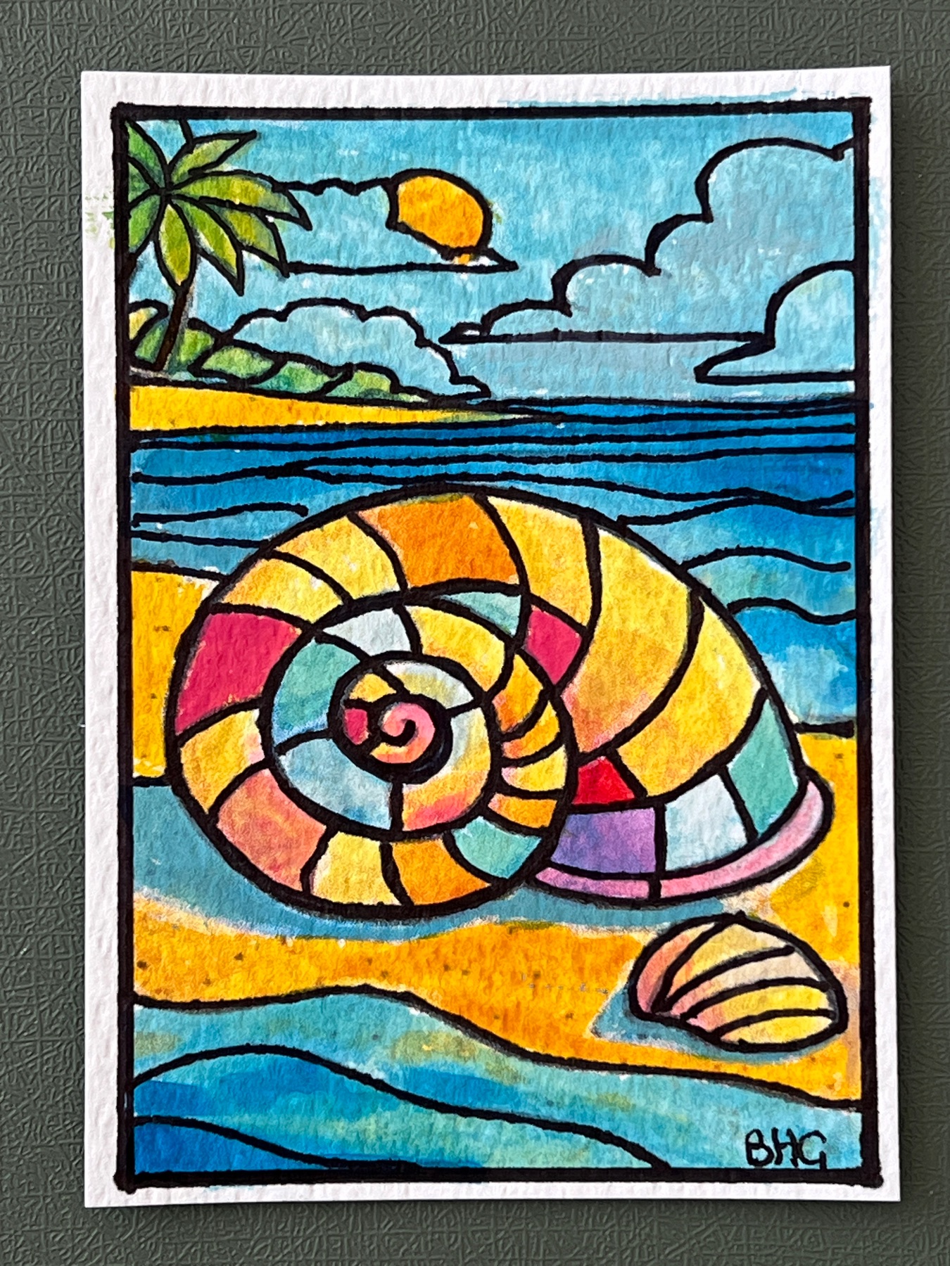 Seashell #1 aceo art card