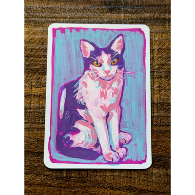 Kitty aceo art card thumbnail 1