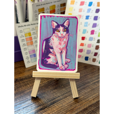 Kitty aceo art card thumbnail 2