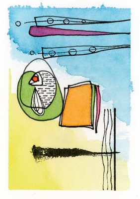 Small Kites aceo art card thumbnail 1