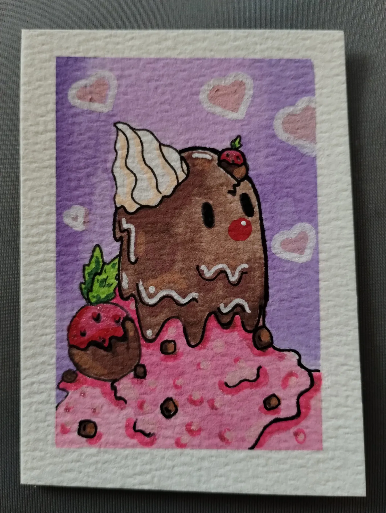 Chocolate Dipped Strawberries aceo art card