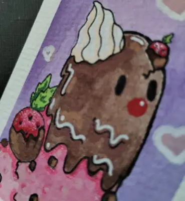 Chocolate Dipped Strawberries aceo art card thumbnail 2