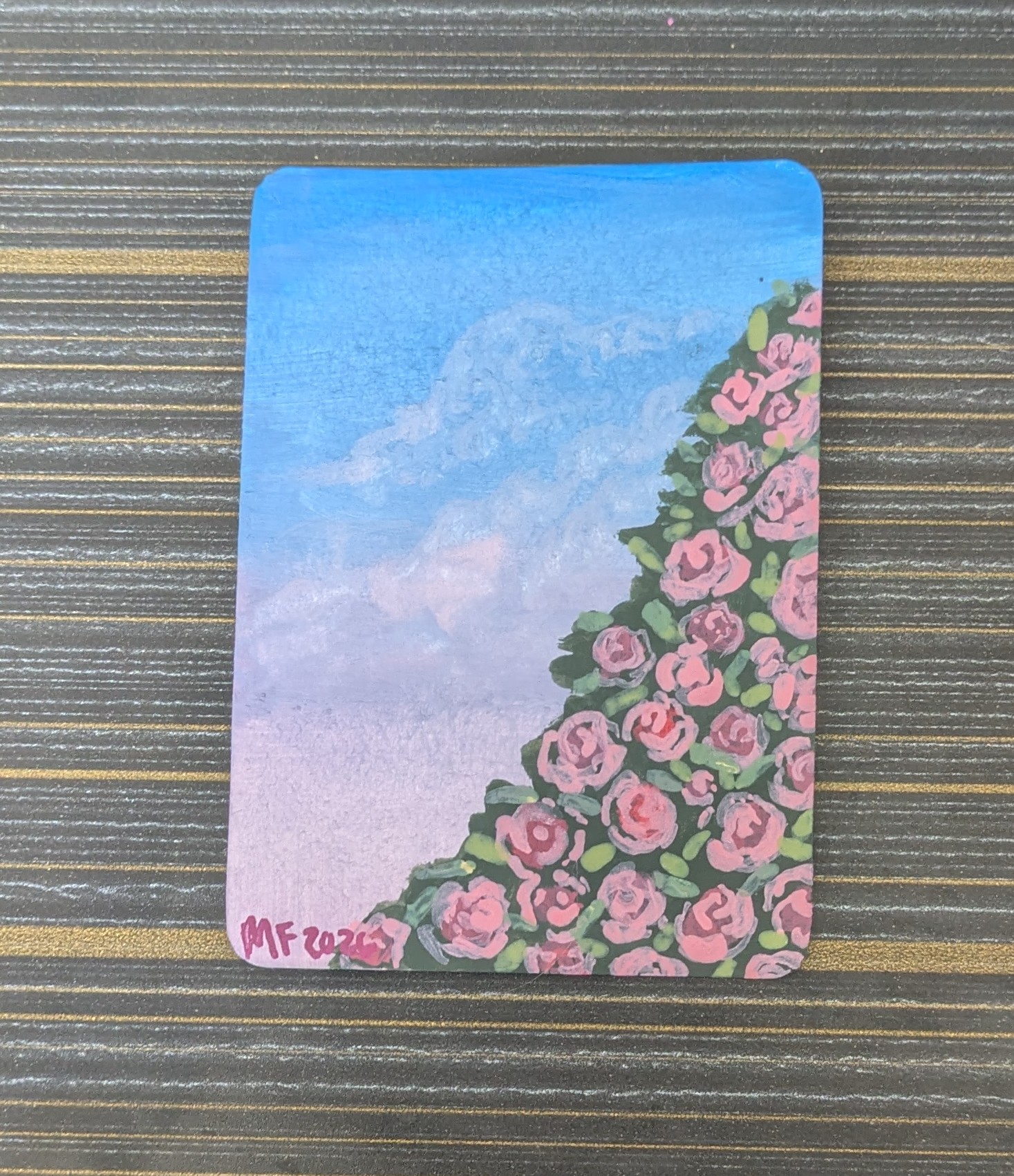 Rosey Sunset aceo art card