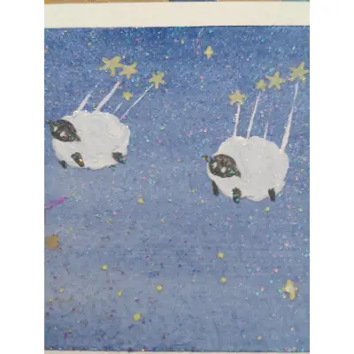 Star Flight Sheep aceo art card thumbnail 2