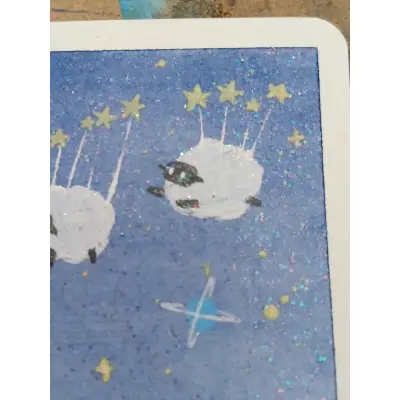 Star Flight Sheep aceo art card thumbnail 3