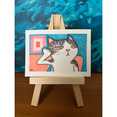 Bored aceo art card thumbnail 1