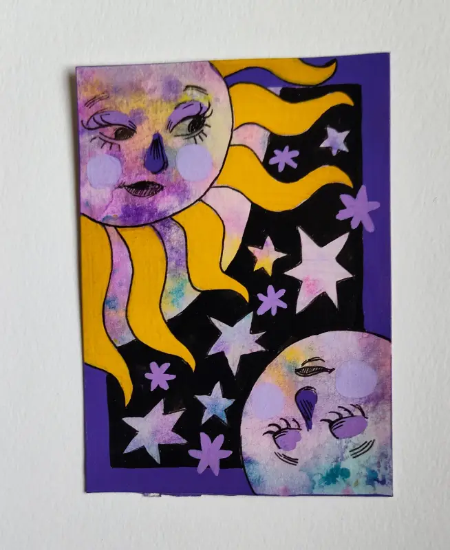 Purple Sky aceo art card