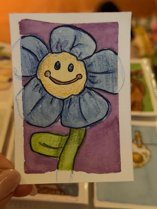 Flower power aceo art card