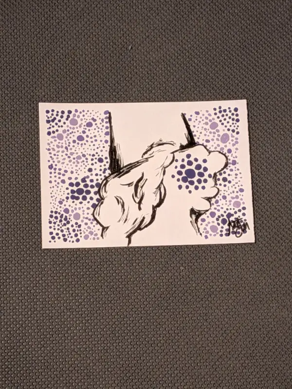 ACEO Original - Purple Gnome aceo art card