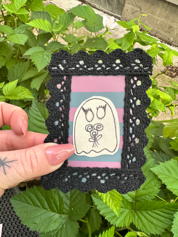 Lace ghost aceo art card