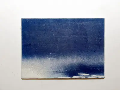 Abstract Cyanotype Photography original art ACEO aceo art card thumbnail 1