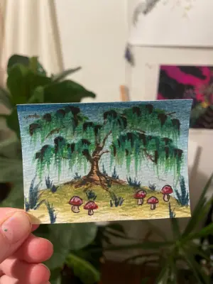 Twilight Willow aceo art card thumbnail 2