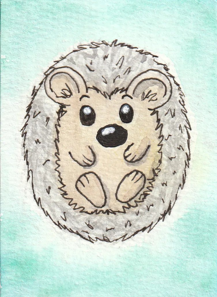 Awakened Hedgie aceo art card