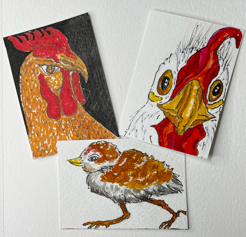 Chicklet ACEO aceo art card