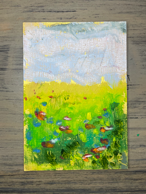 Morning Meadow aceo art card thumbnail 2
