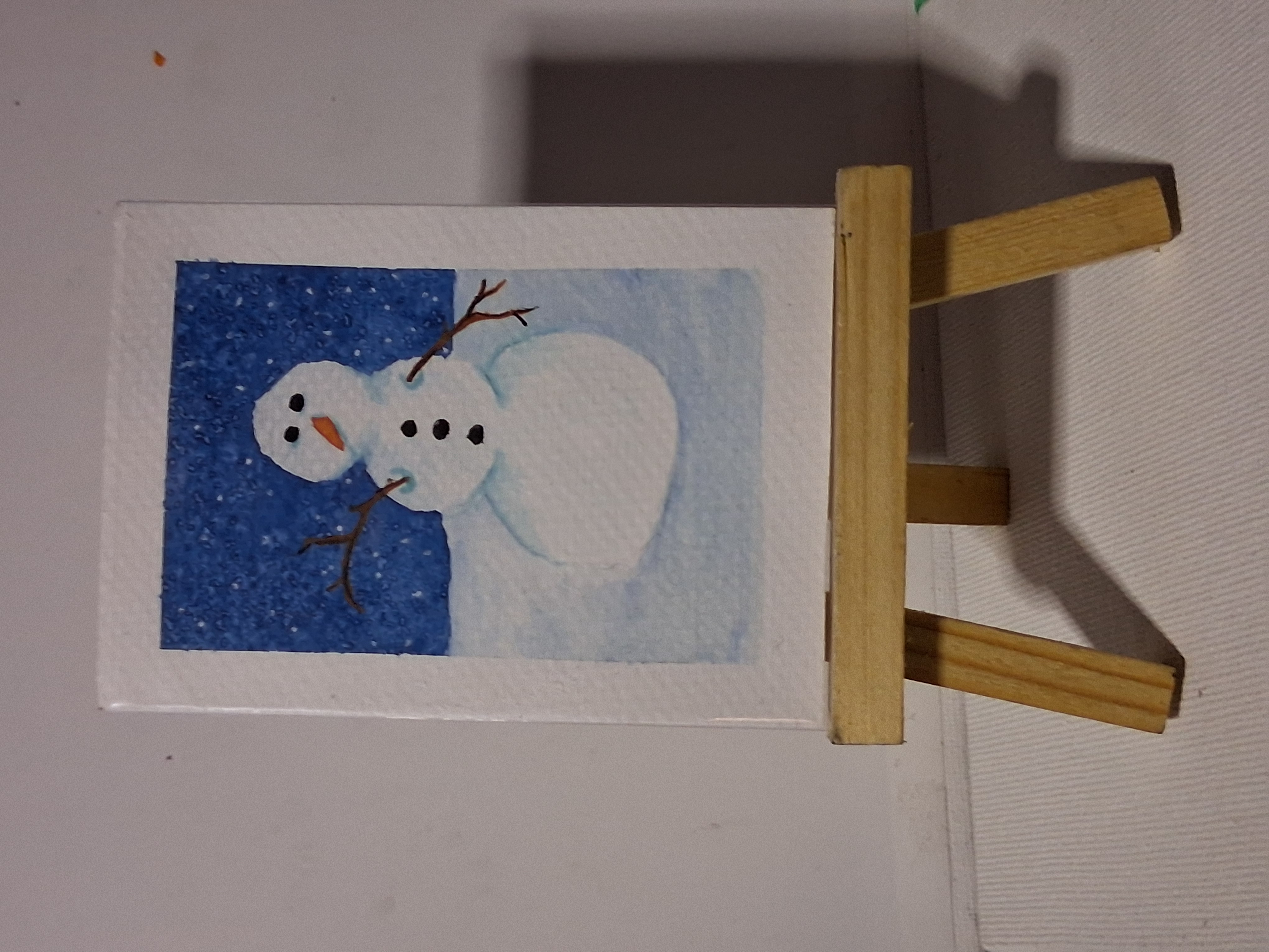 Snowman Winter #1 aceo art card