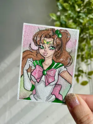 Sailor Jupiter from Sailor Moon aceo art card thumbnail 2