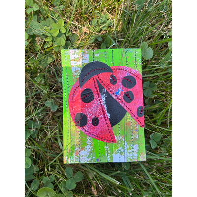 Lucky LadyBug aceo art card thumbnail 3