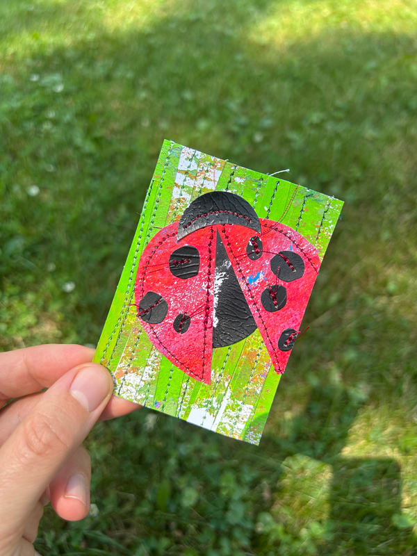 Lucky LadyBug aceo art card