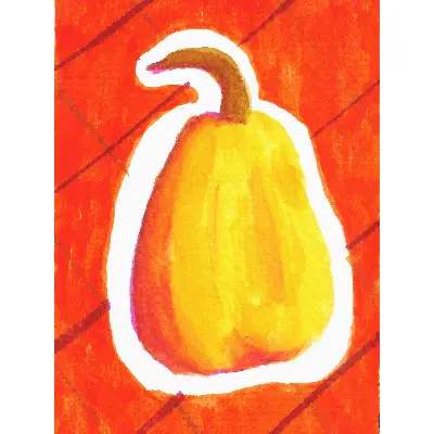 Yellow Pumkpin Watercolor aceo art card thumbnail 1