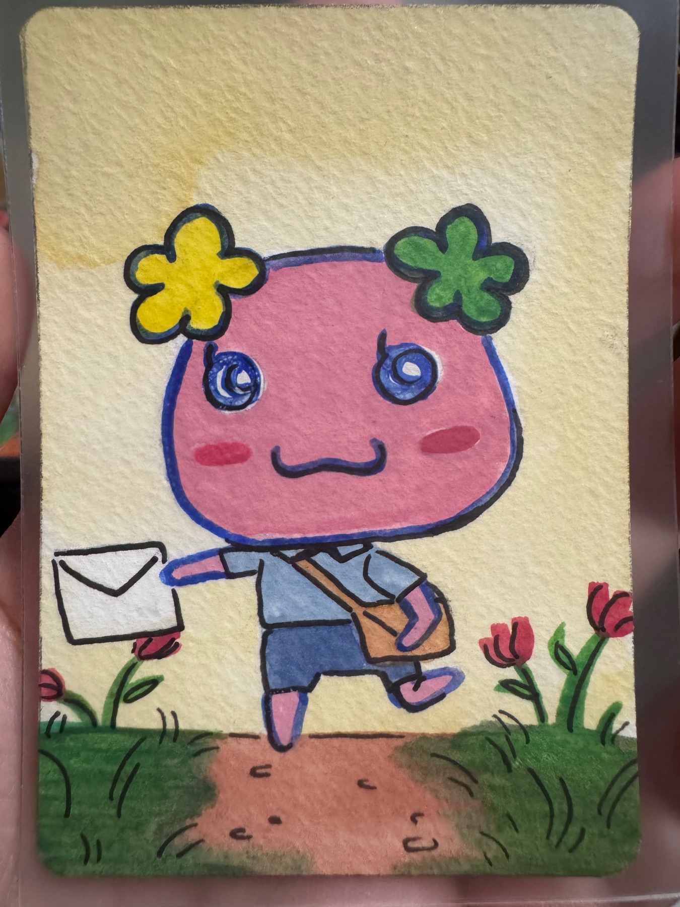 Delivery Flowertchi (Furawatchi) aceo art card