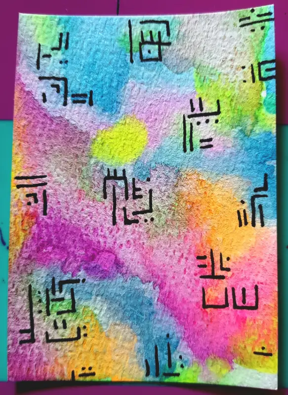Glitch in the Matrix aceo art card