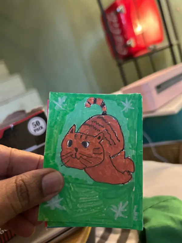 Brown Kitty with Stripes aceo art card