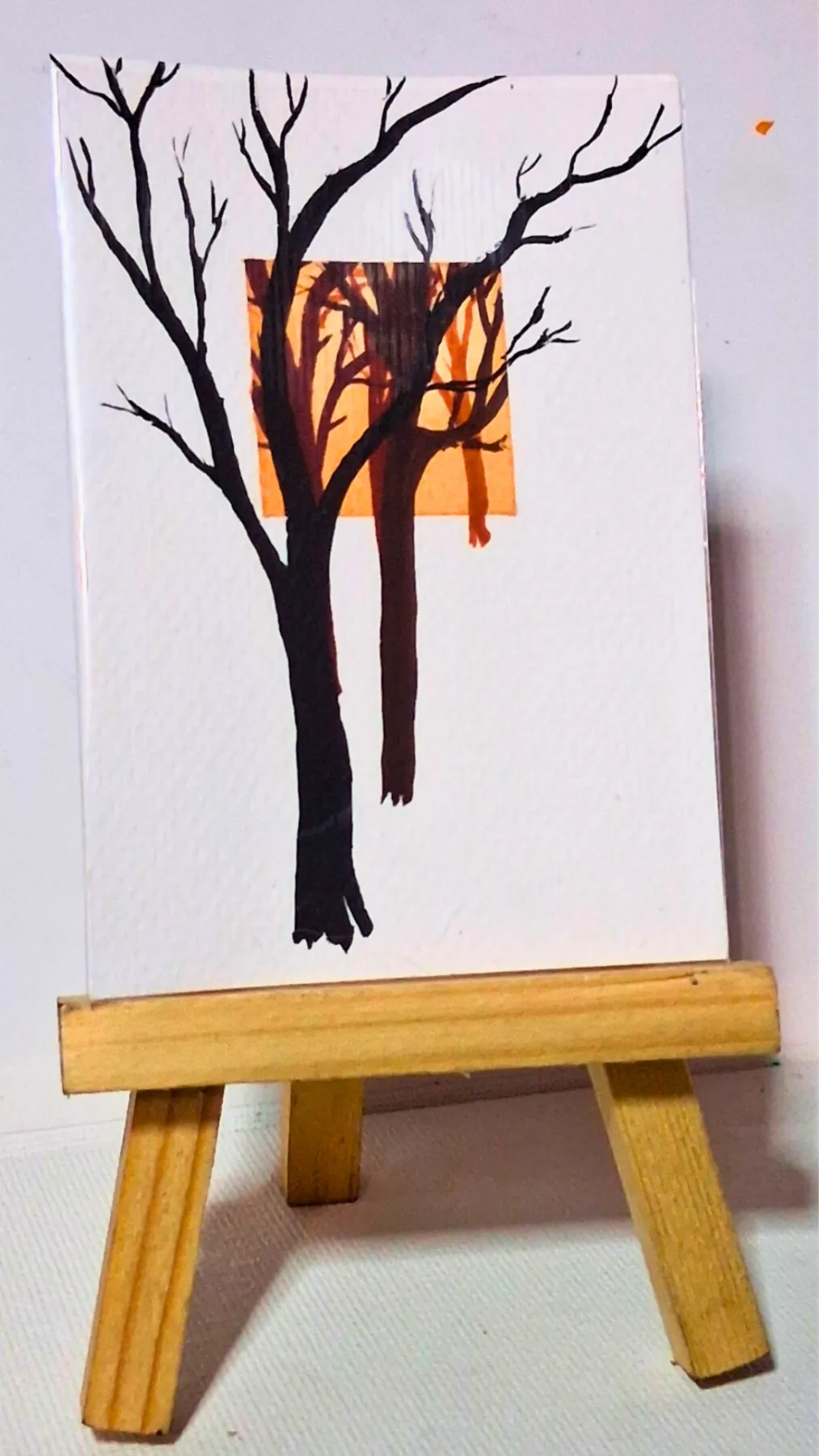 Untitled Trees Sepia aceo art card