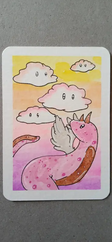 Weather Series: Mostly Cloudy aceo art card