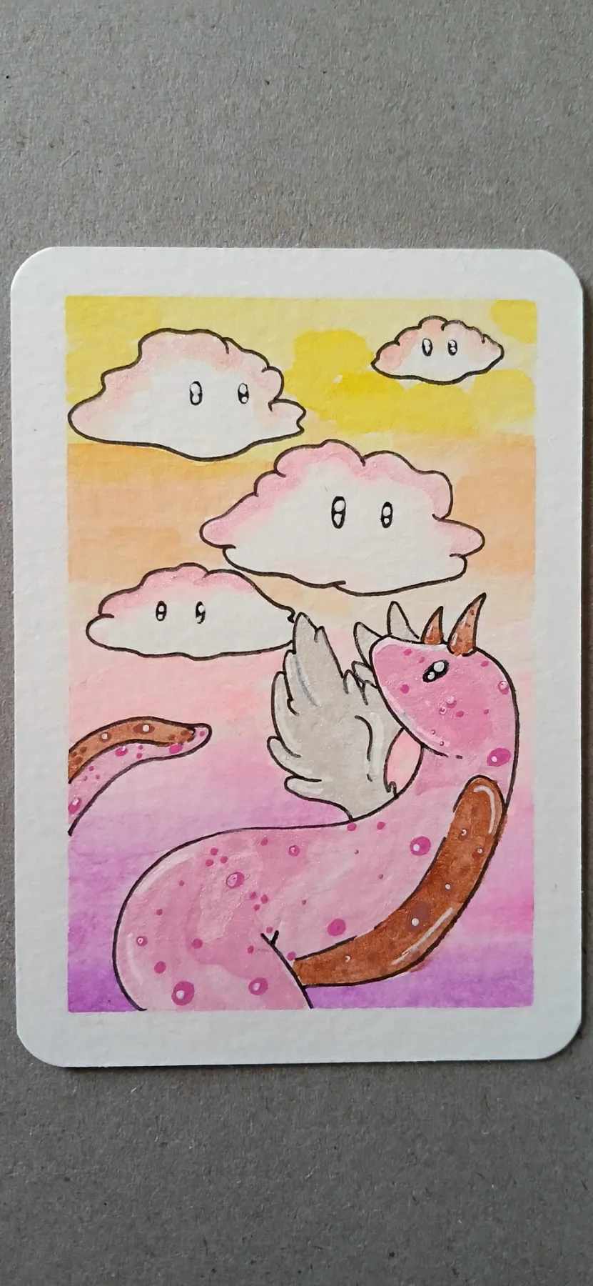 Weather Series: Mostly Cloudy aceo art card