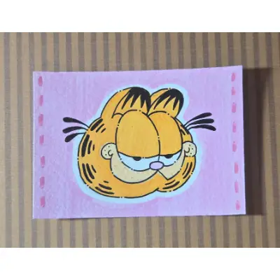 Pink Garfield Portrait aceo art card thumbnail 1