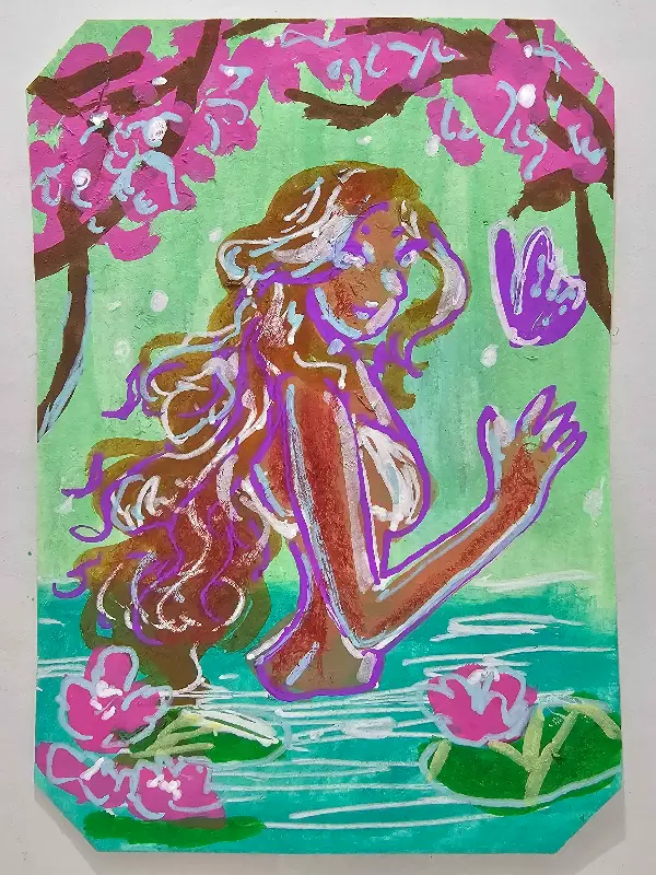 Bathing Beauty aceo art card