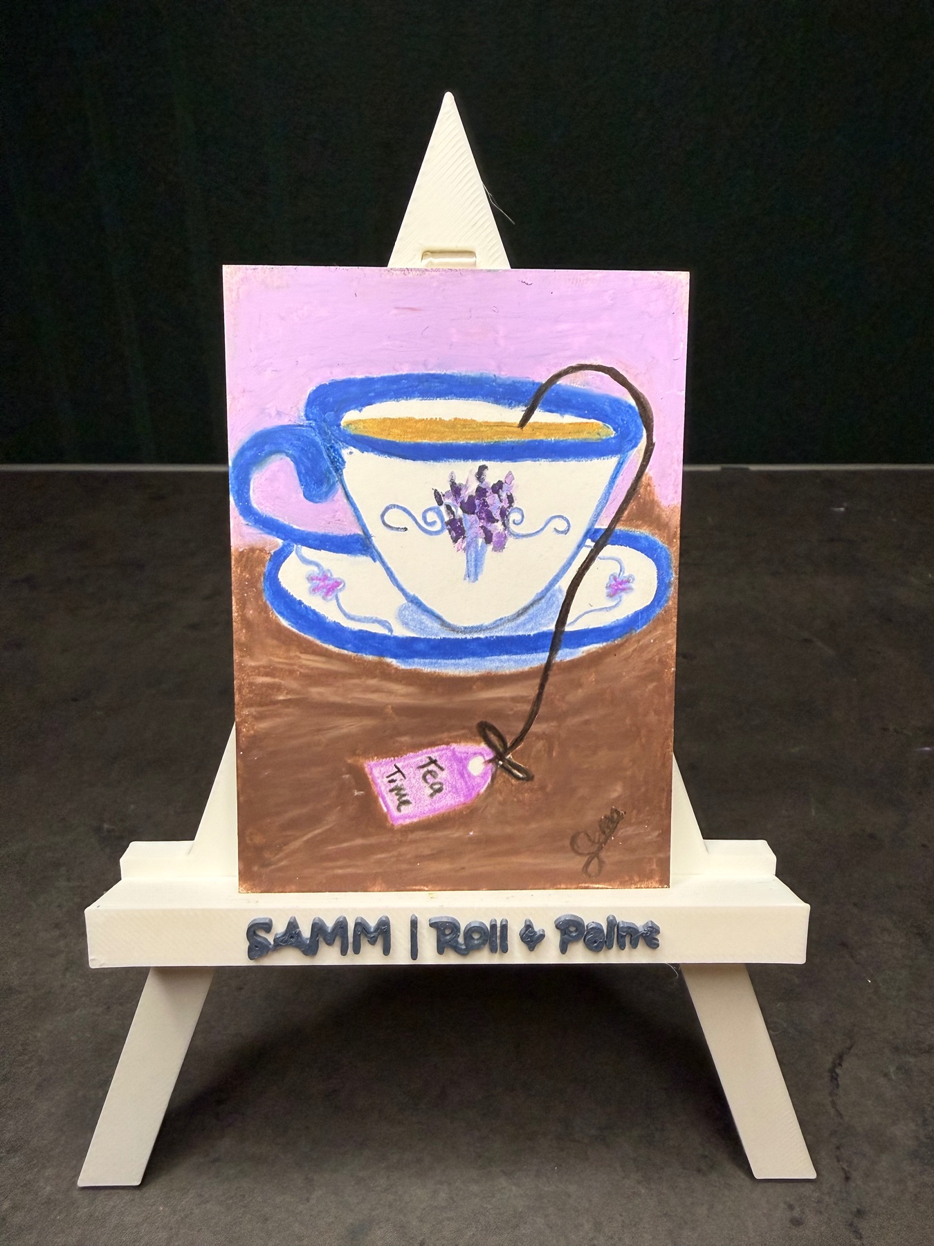 Roll&Paint day 16 | Tea Time aceo art card