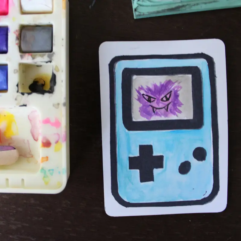 Gameboy Memories - Gastly aceo art card