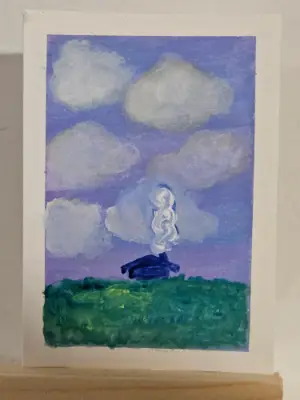 Sunset Hillside (SLIGHT Damage) aceo art card thumbnail 1