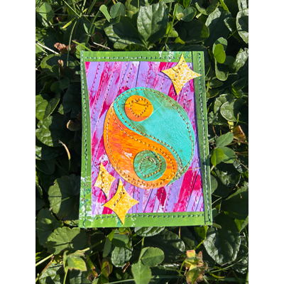 Sparklin’ yin yang aceo art card thumbnail 1