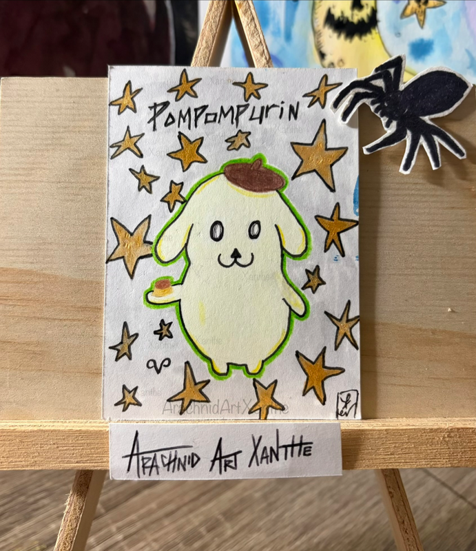 Yellow Dog |Pompompurin fan art| COPIC marker & colored pencils aceo art card