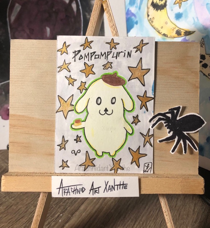 Yellow Dog |Pompompurin fan art| COPIC marker & colored pencils aceo art card