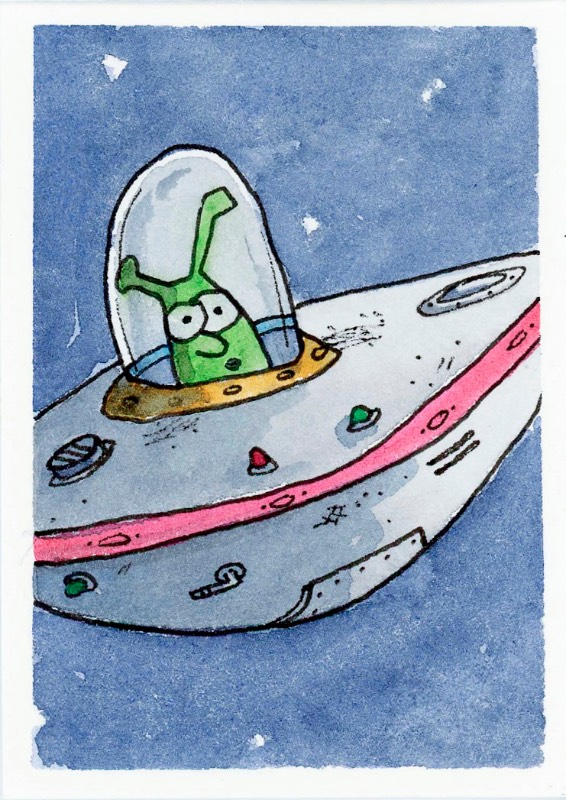 Visiting aceo art card