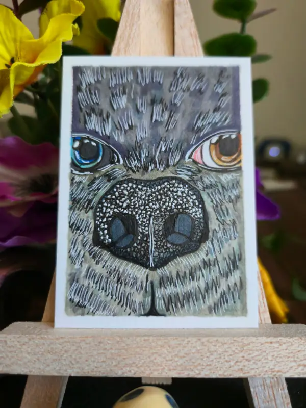 Attention Plz aceo art card
