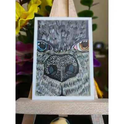 Attention Plz aceo art card thumbnail 1