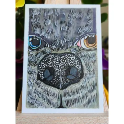 Attention Plz aceo art card thumbnail 2