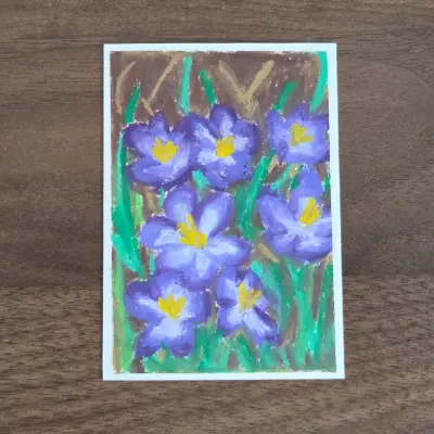Crocuses aceo art card thumbnail 2