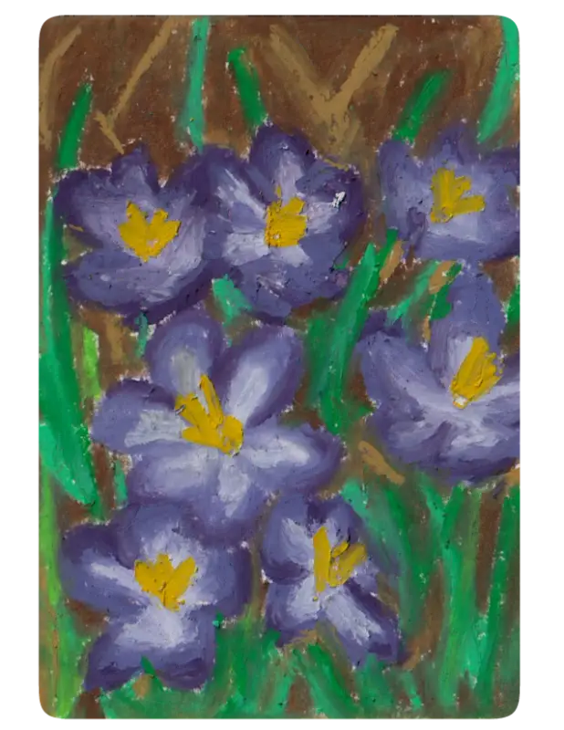 Crocuses aceo art card