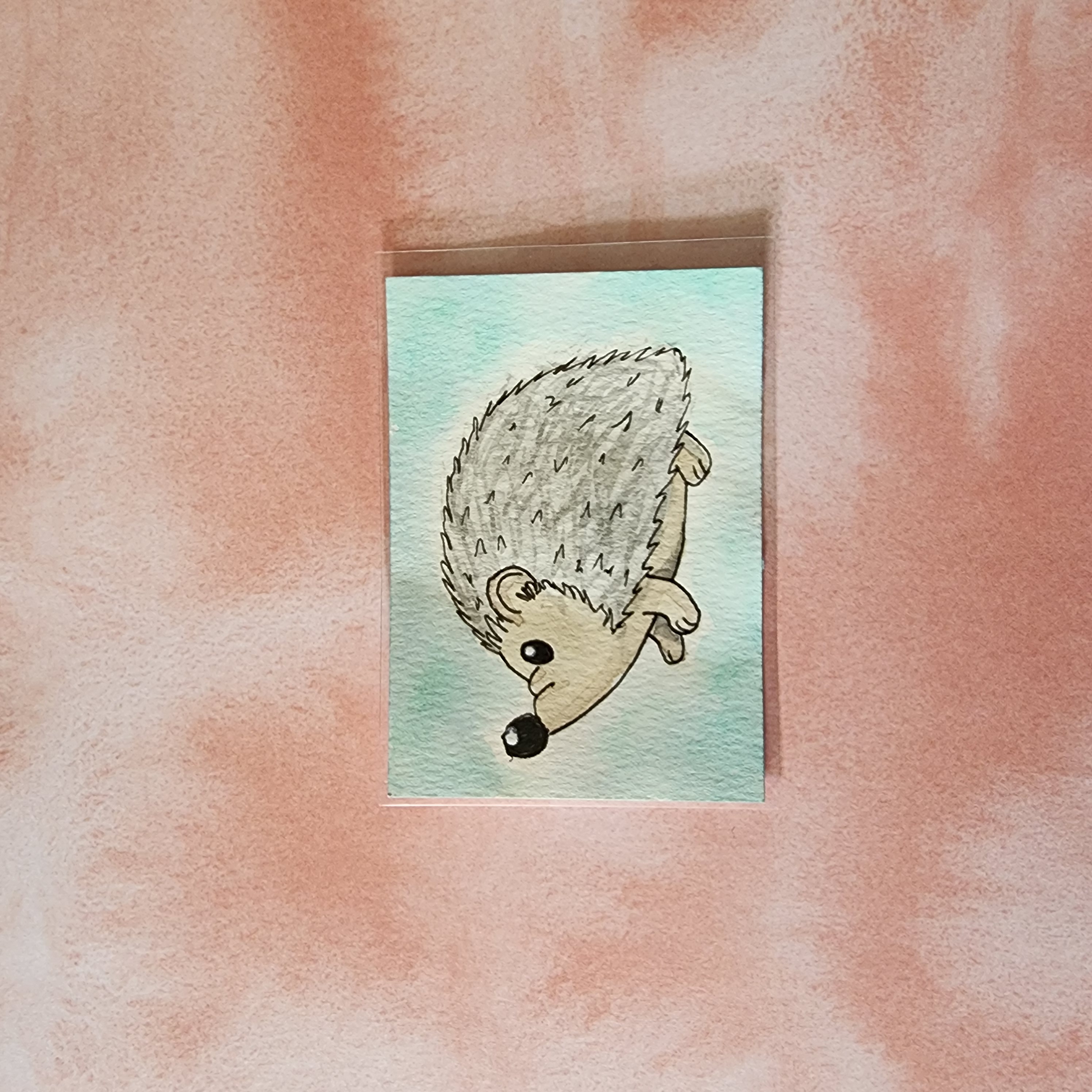 Hedgieee aceo art card thumbnail 2