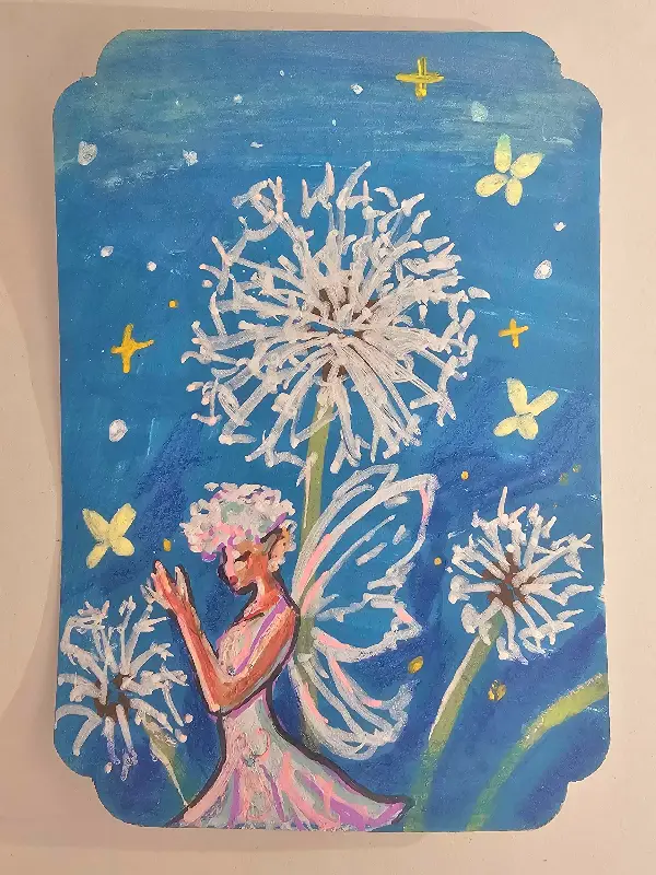 Dandelion Fairy aceo art card