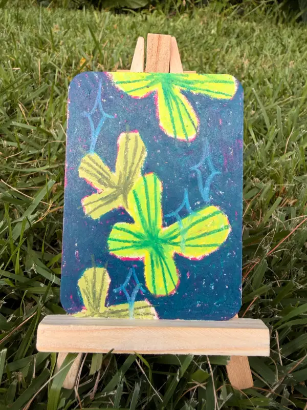 Lucky Clover (holographic) aceo art card