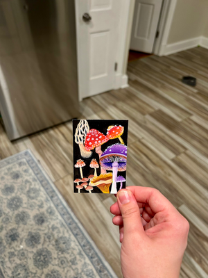 Midnight Mushroom Grove aceo art card thumbnail 2