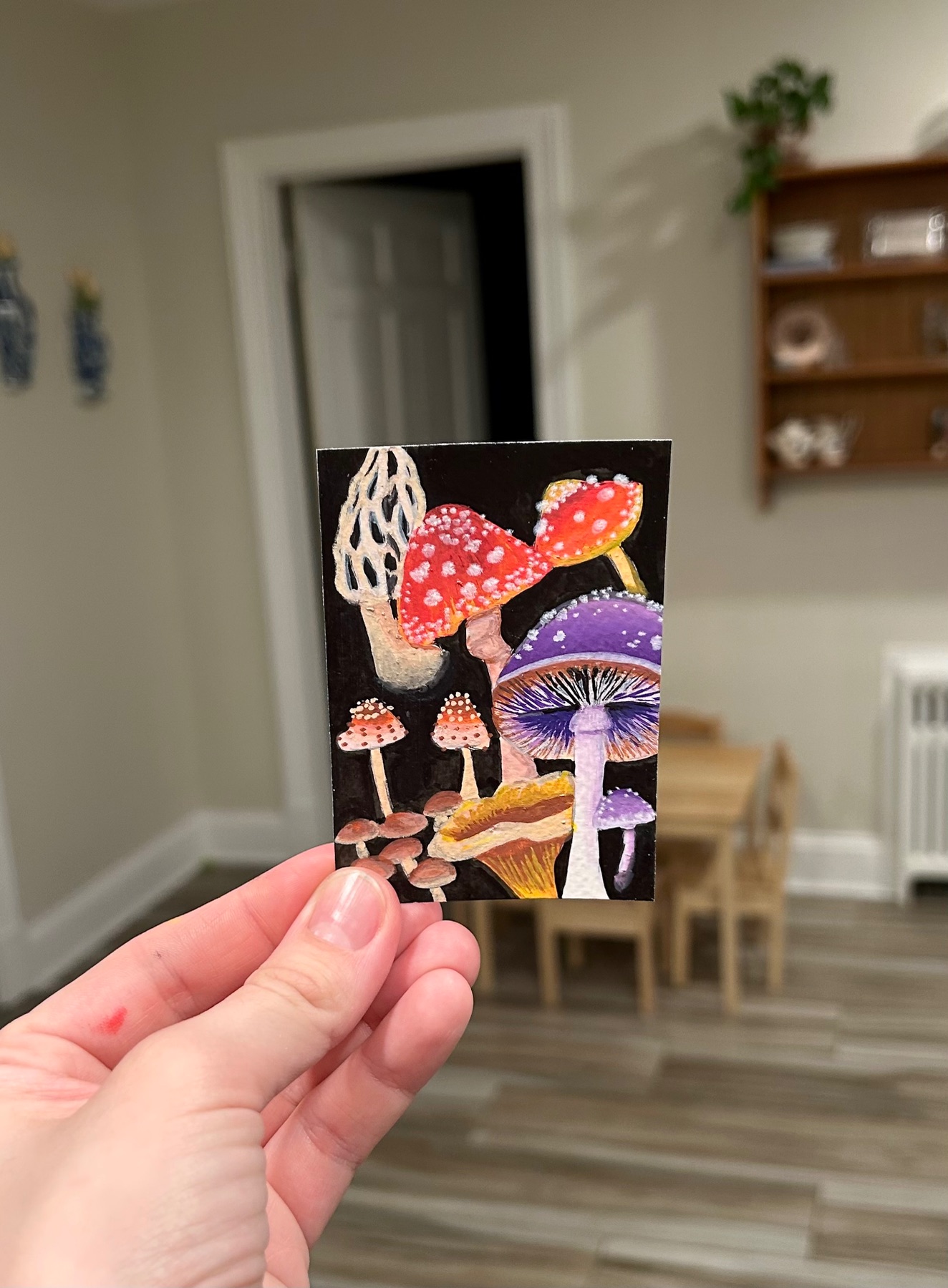 Midnight Mushroom Grove aceo art card