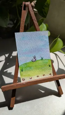 Tiny Bunny aceo art card thumbnail 1
